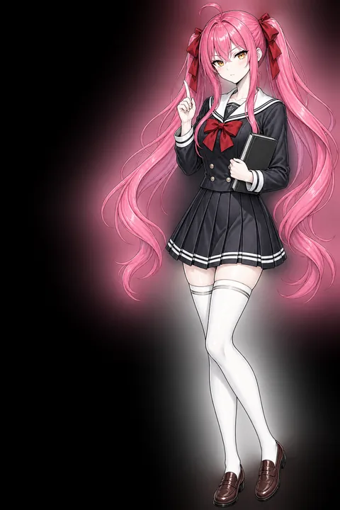 Tsumugi raising one finger to correct a join
