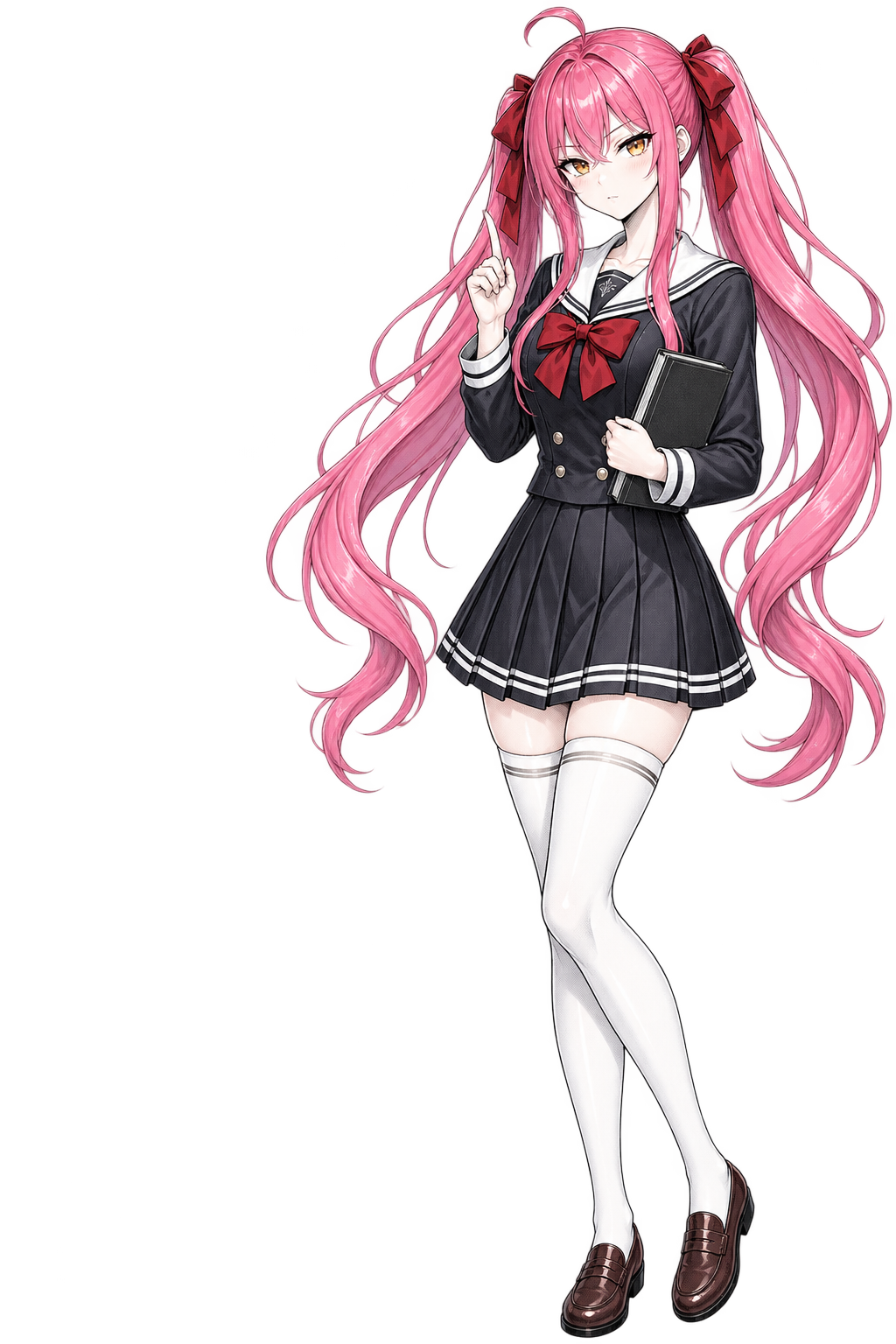 Tsumugi raising one finger to correct a SQL mistake